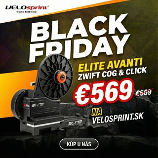 🔥 BLACK FRIDAY na VELOSPRINT.SK je tu! Chceš jazdiť v zime ako profík? ELITE AVANTI so Zwift Cog & Click teraz za mega...